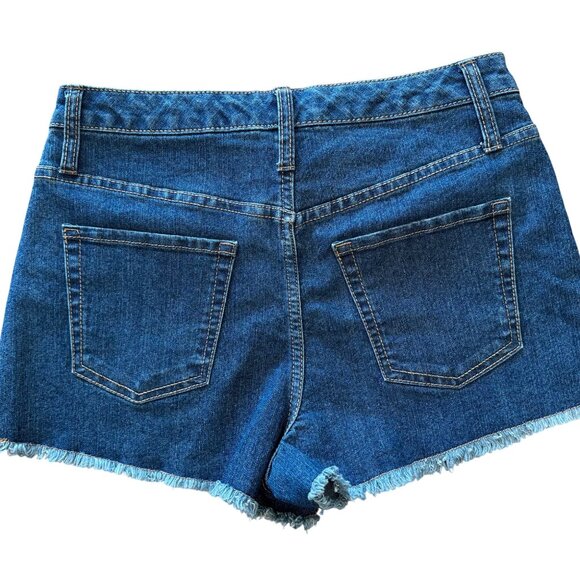 Wild Fable Womens Shorts 6 High Rise Denim Frayed Hem Medium Wash - Picture 2 of 7